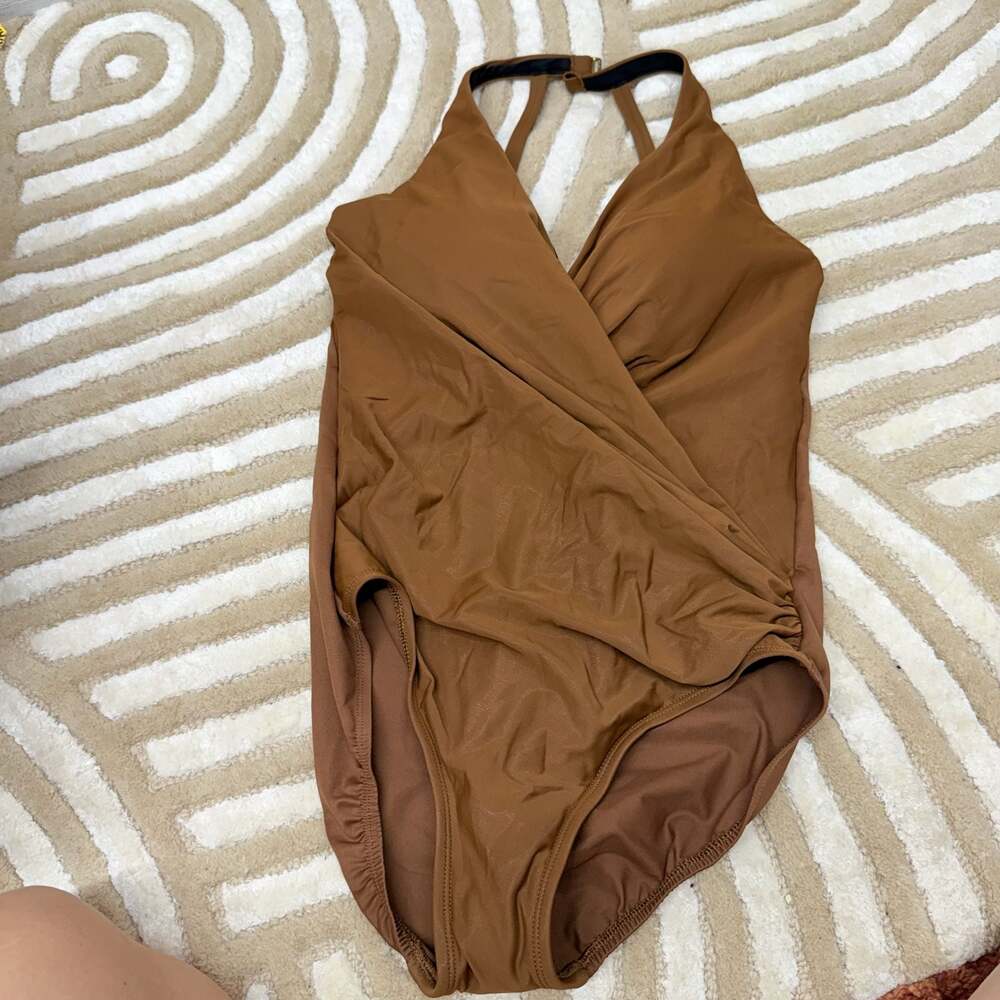 Miraclesuit Wrapsody One Piece Swimsuit, Brown, Size 10 (US)